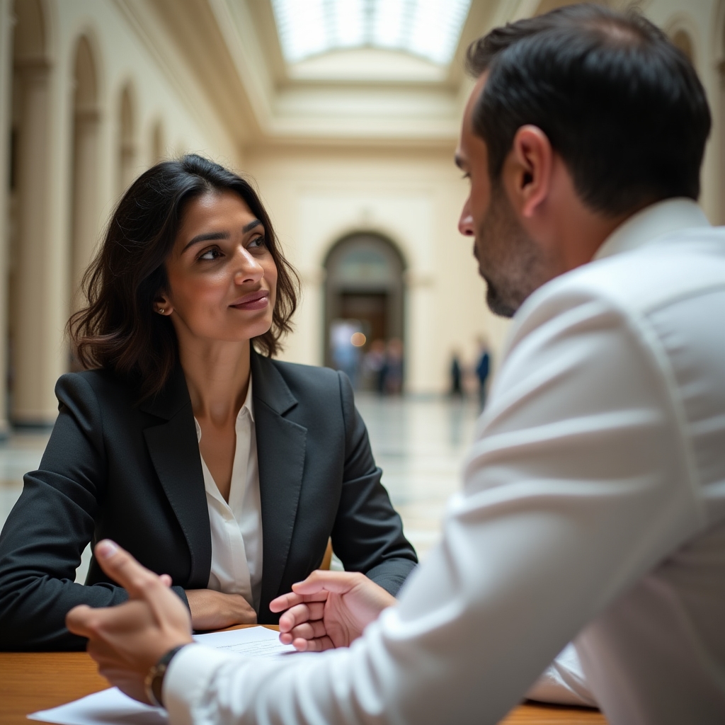 Professional mentor and mentee engaged in a focused one-on-one session
